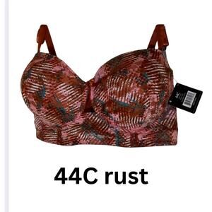 NWT 44C Body Frosting Bra 2X rust sexy lace MSRP $28